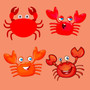 Pastele Crab Collection Megabundle Clipart Instant Digital Download Printable Editable Vector Clipart Decoration Greeting Card Wall Decor Stickers Label Party Supplies Poster T-Shirt Clothing Embroidery Birthday