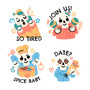 Pastele Cute Skull Clipart Collection Set of Digital Download Editable Artwork Ready to Use PNG EPS 300 Dpi File Bundles Clip Art for Wallpaper Wall Decor T-Shirt Clothing Fabric Print Embroidery Paper products Invitations Greeting cards Stickers