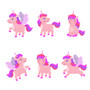 Pastele Cute Unicorn Cartoon Clipart Collection Set of Digital Download Editable Artwork Ready to Use PNG EPS 300 Dpi File Bundles Clip Art for Wallpaper Wall Decor T-Shirt Clothing Fabric Print Embroidery Paper products Invitations Greeting cards