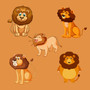 Pastele Lion Cartoon Clipart Digital Download Printable File Editable Artwork Instant Download PNG EPS File 300 Dpi Paper Products Invitations Greeting Card Stickers Birthday Clothing Stationary Scrapbooking