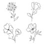 Pastele Simple Hand Drawn Flower Collection Megabundle Clipart Instant Digital Download Printable Editable Vector Clipart Decoration Greeting Card Wall Decor Stickers Label Party Supplies Poster T-Shirt Clothing Embroidery Birthday