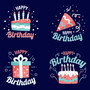 Pastele Birthday Badge Collection Clipart Digital Download Printable File Editable Artwork Instant Download PNG EPS File 300 Dpi Paper Products Invitations Greeting Card Stickers Birthday Clothing Stationary Scrapbooking