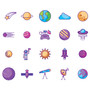 Pastele Bundle Planets Space Icons Clipart Digital Download Printable File Editable Artwork Instant Download PNG EPS File 300 Dpi Paper Products Invitations Greeting Card Stickers Birthday Clothing Stationary Scrapbooking