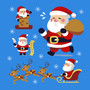 Pastele Christmas Element Santa Claus Set of Clipart Collection Printable Editable Digital Download PNG EPS File 300 Dpi Clip Art for Paper Products Invitations Greeting Card Stickers Embroidery Clothing Commercial and Personal Use