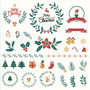Pastele Christmas Element Vector Set of Clipart Collection Printable Editable Digital Download PNG EPS File 300 Dpi Clip Art for Paper Products Invitations Greeting Card Stickers Embroidery Clothing Commercial and Personal Use