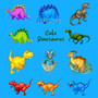 Pastele Dinosaurs Cute Cartoon Clipart Collection Set of Digital Download Editable Artwork Ready to Use PNG EPS 300 Dpi File Bundles Clip Art for Wallpaper Wall Decor T-Shirt Clothing Fabric Print Embroidery Paper products Invitations Stickers