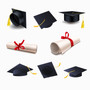 Pastele Flying Graduation Caps Clipart Instant Digital Download CLipart PNG EPS File 300 Dpi Printable Editable Artwork Vector  Clip Art Decoration Wall Decor Wallpaper Art T-Shirt Clothing Paper Print Stickers Embroidery Invitation Greeting Card