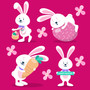 Pastele Happy Easter Bunnies Clipart Digital Download Printable File Editable Artwork Instant Download PNG EPS File 300 Dpi Paper Products Invitations Greeting Card Stickers Birthday Clothing Stationary Scrapbooking