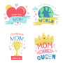 Pastele Happy Mothers Day Set of Clipart Collection Printable Editable Digital Download PNG EPS File 300 Dpi Clip Art for Paper Products Invitations Greeting Card Stickers Embroidery Clothing Commercial and Personal Use