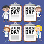 Pastele Health Day Logo With Doctor And Nurse Set of Clipart Collection Printable Editable Digital Download PNG EPS File 300 Dpi Clip Art for Paper Products Invitations Greeting Card Stickers Embroidery Clothing Commercial and Personal Use