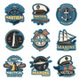 Pastele Nautical Marine Sailing Emblem Megabundle Clipart Instant Digital Download Printable Editable Vector Clipart Decoration Greeting Card Wall Decor Stickers Label Party Supplies Poster T-Shirt Clothing Embroidery Birthday