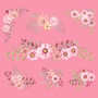 Pastele Pink Watercolor Floral Clipart Collection Set of Digital Download Editable Artwork Ready to Use PNG EPS 300 Dpi File Bundles Clip Art for Wallpaper Wall Decor T-Shirt Clothing Fabric Print Embroidery Paper products Invitations Stickers
