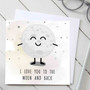 Pastele I Love You To The Moon and Back Custom Personalized Greeting Card Digital Download File Template Editable in Canva Message Card Custom Text Easy Self Editing Girlfriend Boyfriend Happy Birtday Wedding New Born Printable Greeting Card