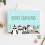 Pastele Mery Christmas Animals Greeting Card High Resolution Images Template Editable in Canva Instant Digital Download Easy Editing Custom Personalized Greeting Card Text Quotes Gift Parcel Happy Birthday Wedding Graduation Printable Greeting Card