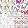 Pastele Butterfly Repeating Images Seamless Pattern Instant Digital Download High Resolution PNG JPG File Editable Printable to Textile Fabric Wallpaper Wall Decor Paper Product Vector Background Pattern Elements