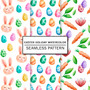 Pastele Easter Holiday Watercolor Seamless Pattern Repeating High Resolution Images PNG JPG 300 Dpi File Background Wallpaper Textile Fabric Clothing Editable Printable Personal Commercial Use Repeat Image Pattern Bundle Digital Paper Repeats