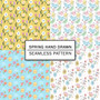 Pastele Spring Hand Drawn Seamless Repeating Pattern Design Digital Download Repeat Image Background WallPaper Wall Art Decor Textile Fabric Editable Printable Pattern Fill Vector Art Clothing Paper Product Texture Seamless Pattern Bundle