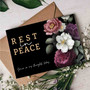 Pastele Rest in Peace Floral Sympathy 4x6 Inch Custom Personalized Greeting Card Digital Download File Template Editable in Canva Message Card Custom Text Easy Self Editing Girlfriend Happy Birtday New Born Graduation Printable Greeting Card