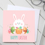 Pastele Happy Easter Pink 5x5 Inch Custom Greeting Card Template Editable in Canva Digital Download 300 Dpi File Easy Self Editing Custom Text Greeting Card Wedding Bridesmaid Happy Birthday Gift Quotes Graduation New Born Printable