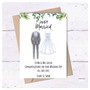 Pastele Wedding Suit and Dress Hand Painted 6x4 Inch Greeting Card High Resolution Images Template Editable in Canva Custom Text Greeting Card Name Card Birthday Wedding Bridesmaid Graduation New Born Parcel Gift Card Qoutes Card Printable File