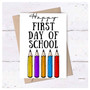 Pastele Happy First Day of School 6x4 Inch Greeting Card High Resolution Images Template Editable in Canva Instant Digital Download Easy Editing Custom Personalized Greeting Card Text Quotes Gift Parcel Birthday Graduation Printable Greeting Card