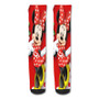 Pastele Cute Minnie And Mickey Mouse Wallpaper Custom Personalized Sublimation Printed Socks Polyester Acrylic Nylon Spandex