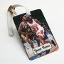 Pastele Kobe Bryant and Michael Jordan NBA Custom Luggage Tags Personalized Name PU Leather Luggage Tag With Strap Awesome Baggage Hanging Suitcase Bag Tags Name ID Labels Travel Bag Accessories