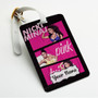 Pastele Nicki Minaj Pink Friday Custom Luggage Tags Personalized Name PU Leather Luggage Tag With Strap Awesome Baggage Hanging Suitcase Bag Tags Name ID Labels Travel Bag Accessories