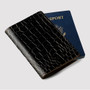 Pastele Black Alligator Skin Custom Passport Wallet Case With Credit Card Holder Awesome Personalized PU Leather Travel Trip Vacation Baggage Cover