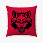 Pastele Arkansas State Red Wolves Custom Pillow Case Personalized Spun Polyester Square Pillow Cover Decorative Cushion Bed Sofa Throw Pillow Home Decor