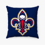 Pastele New Orleans Pelicans NBA Art Custom Pillow Case Personalized Spun Polyester Square Pillow Cover Decorative Cushion Bed Sofa Throw Pillow Home Decor