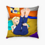 Pastele Android 18 Dragon Ball Z Custom Pillow Case Personalized Spun Polyester Square Pillow Cover Decorative Cushion Bed Sofa Throw Pillow Home Decor