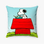 Pastele Snoopy The Peanuts Typing Custom Pillow Case Personalized Spun Polyester Square Pillow Cover Decorative Cushion Bed Sofa Throw Pillow Home Decor