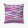 Pastele Mermaid Tail Patterns Custom Pillow Case Personalized Spun Polyester Square Pillow Cover Decorative Cushion Bed Sofa Throw Pillow Home Decor