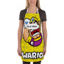Pastele Wario Super Mario Bros Nintendo Custom Personalized Name Kitchen Apron Awesome With Adjustable Strap and Big Pockets For Cooking Baking Cafe Coffee Barista Cheff Bartender