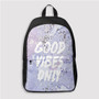 Pastele Good Vibes Only Custom Backpack Personalized School Bag Travel Bag Work Bag Laptop Lunch Office Book Waterproof Unisex Fabric Backpack