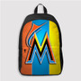 Pastele Miami Marlins MLB Custom Backpack Personalized School Bag Travel Bag Work Bag Laptop Lunch Office Book Waterproof Unisex Fabric Backpack