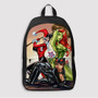 Pastele Harley Quinn Poison Ivy and Catwoman Custom Backpack Personalized School Bag Travel Bag Work Bag Laptop Lunch Office Book Waterproof Unisex Fabric Backpack