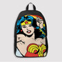 Pastele Wonder Woman Red Custom Backpack Personalized School Bag Travel Bag Work Bag Laptop Lunch Office Book Waterproof Unisex Fabric Backpack