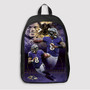 Pastele Lamar Jackson Baltimore Ravens NFL jpeg Custom Backpack Awesome Personalized School Bag Travel Bag Work Bag Laptop Lunch Office Book Waterproof Unisex Fabric Backpack