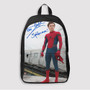 Pastele Tom Holland Spiderman Signed Custom Backpack Awesome Personalized School Bag Travel Bag Work Bag Laptop Lunch Office Book Waterproof Unisex Fabric Backpack
