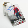 Pastele Tom Holland Spiderman Signed Custom Luggage Tags Personalized Name PU Leather Luggage Tag With Strap Awesome Baggage Hanging Suitcase Bag Tags Name ID Labels Travel Bag Accessories