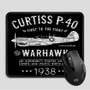 Pastele Curtiss P40 1938 Custom Mouse Pad Awesome Personalized Printed Computer Mouse Pad Desk Mat PC Computer Laptop Game keyboard Pad Premium Non Slip Rectangle Gaming Mouse Pad