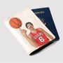 Pastele Dr J Julius Erving Basketball Custom Passport Wallet Case With Credit Card Holder Awesome Personalized PU Leather Travel Trip Vacation Baggage Cover