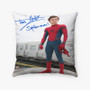 Pastele Tom Holland Spiderman Signed Custom Pillow Case Awesome Personalized Spun Polyester Square Pillow Cover Decorative Cushion Bed Sofa Throw Pillow Home Decor