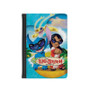 Pastele Disney Lilo and Stitch in The Beach Leather Custom Passport Cover Accessory Gift for Traveler Card Holder and Credit Card ID Holder