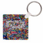 Pastele Superheroes Collage Custom Square Keychain Key Ring Gift for Anniversary Gift Valentine's Day Jewelry Necklaces Pendant