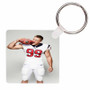 Pastele JJ Watt NFL Custom Square Keychain Key Ring Gift for Anniversary Gift Valentine's Day Jewelry Necklaces Pendant