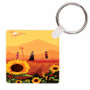 Pastele Samurai Champloo 2004 Custom Square Keychain Accessories Key Ring Gift for Anniversary Gift Valentine's Day Jewelry Necklaces Pendant
