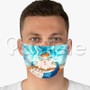 goku super saiyan blue Custom Fabric Face Custom Fabric Face Mask Polyester Two Layers Cloth